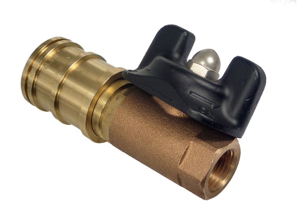 Brass 1/4" Propane Natural Gas Quick Connect Kit with Shutoff Valve 